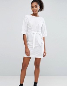 Платье мини с завязкой спереди ASOS - Белый