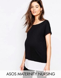Двухслойная футболка для кормления ASOS Maternity - Мульти