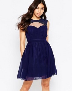 Короткое платье с декоративными вырезами Little Mistress - Темно-синий