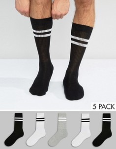 Набор из 5 пар спортивных носков ASOS - Белый