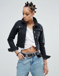 Выбеленная черная джинсовая куртка ASOS - Черный
