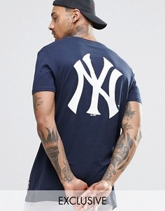 Длинная футболка Majestic New York Yankees эксклюзивно для ASOS - Темно-синий