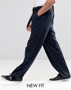Темно-синие трикотажные строгие брюки с широкими штанинами ASOS - Темно-синий