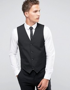 Черный приталенный жилет ASOS - Черный