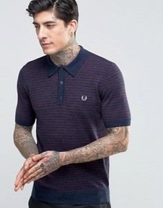 Трикотажная футболка-поло в полоску Fred Perry - Темно-синий