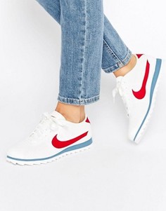 Красно-синие кроссовки с перфорацией Nike Cortez Ultra Moire - Белый