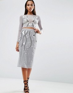 Декорированная юбка-карандаш ASOS NIGHT Co-ord - Серый