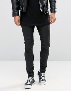 Черные супероблегающие джинсы из искусственной кожи ASOS - Черный