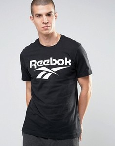 Черная футболка с большим логотипом Reebok Vector AZ9526 - Черный