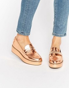Лоферы на платформе ASOS MORE TIME - Бежевый