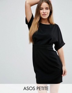 Тканое платье мини с V-образным вырезом сзади ASOS PETITE - Черный