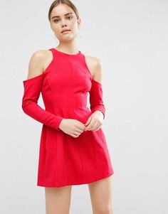 Платье мини с длинными рукавами ASOS - Красный