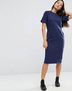 Легкое трикотажное платье-футболка миди ASOS - Темно-синий
