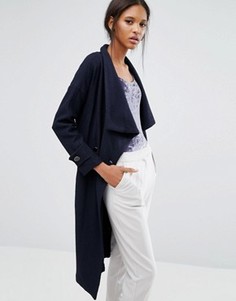 Двубортное пальто с поясом Closet - Синий