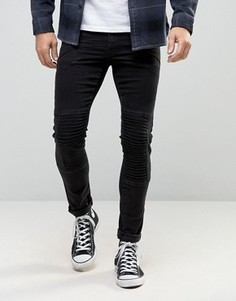 Черные супероблегающие джинсы в байкерском стиле ASOS - Черный