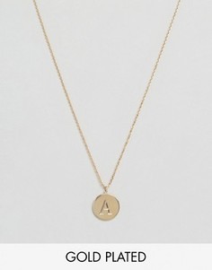 Позолоченное ожерелье с инициалом А от Orelia - Золотой