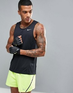 Черная майка из быстросохнущей ткани Nike Running Miler 683523-010 - Черный