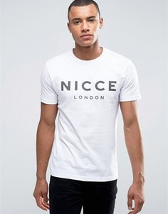 Футболка с перфорированным логотипом Nicce London - Белый