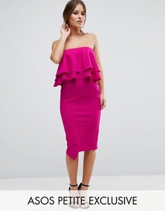 Фактурное платье-футляр с рюшами ASOS PETITE - Фиолетовый