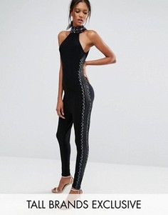 Комбинезон с декоративной отделкой сбоку Starry Eyed Tall - Черный