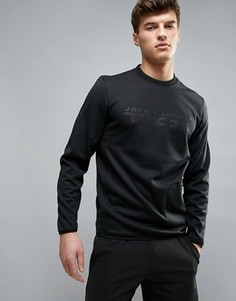 Длинный свитшот с молниями по бокам и логотипом Jack &amp; Jones - Черный