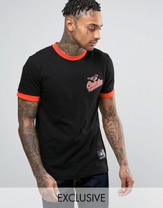 Длинная футболка Majestic Orioles Ringer эксклюзивно для ASOS - Черный