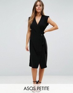 Платье-футляр с запахом ASOS PETITE - Черный