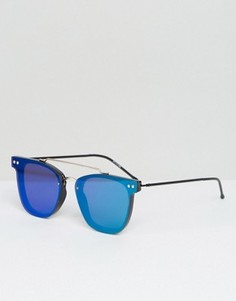 Солнцезащитные очки с двойной переносицей и зеркальными плоскими стеклами Spitfire - Зеленый