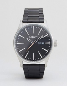 Черные наручные часы из матовой стали Nixon Sentry SS - Черный