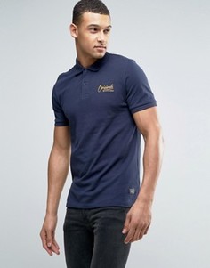 Футболка-поло с логотипом на груди Jack &amp; Jones Originals - Темно-синий