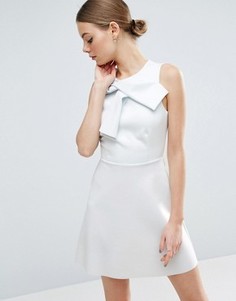 Платье мини с юбкой-трапецией и бантом ASOS - Зеленый