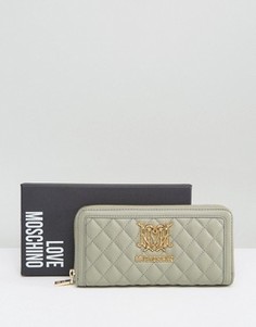 Стеганый кошелек Love Moschino - Серый