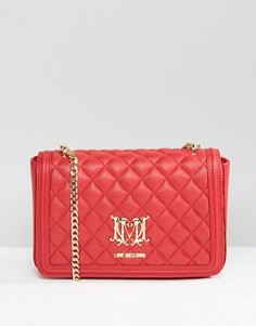 Стеганая сумка на плечо с ремешком‑цепочкой Love Moschino - Красный
