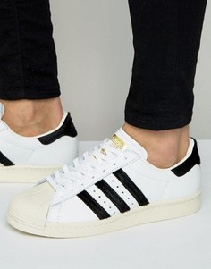 Кроссовки в стиле 80-х с ворсистой отделкой adidas Originals BB2231 Superstar - Белый