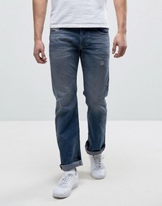 Прямые потертые джинсы Diesel Larkee 084DC - Синий