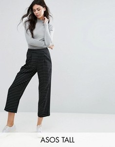 Брюки в полоску ASOS TALL Mansy - Черный