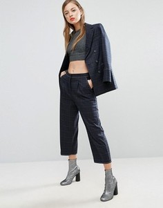 Брюки с широкими штанинами и контрастной строчкой ASOS Mansy - Мульти