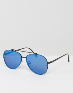 Солнцезащитные очки-авиаторы в металлической оправе ASOS - Черный