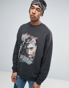 Oversize-свитшот с принтом ASOS - Черный