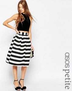 Юбка миди для выпускного в полоску ASOS PETITE - Мульти