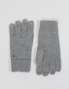 Серые перчатки из смесового кашемира Tommy Hilfiger - Серый