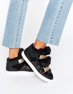 Высокие кроссовки с меховой отделкой Carvela Lovely - Черный