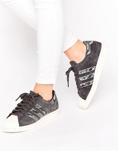 Черные кроссовки с имитацией змеиной кожи adidas Originals Superstar - Черный