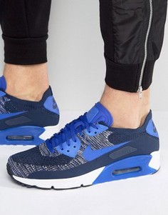 Синие кроссовки Nike Air Max 90 Ultra 2.0 Flyknit 875943-400 - Синий