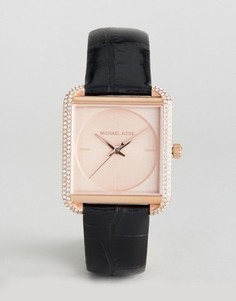 Часы цвета розового золота с кожаным ремешком Michael Kors Lake - Золотой