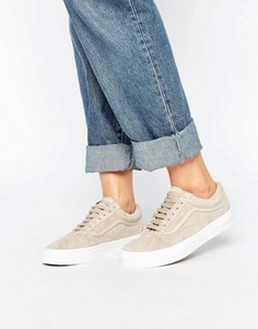 Бежевые замшевые премиум-кроссовки Vans Old Skool - Кремовый