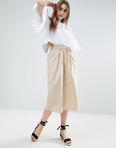 Юбка миди на пуговицах ASOS - Серый