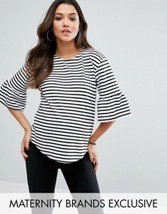 Топ в полоску с расклешенными рукавами Missguided Maternity - Мульти