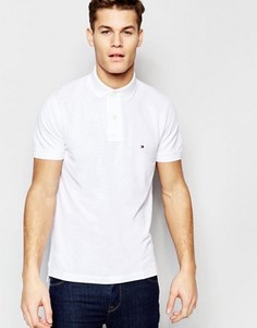 Белое поло слим Tommy Hilfiger - Белый