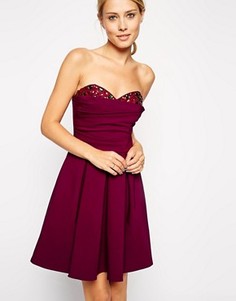 Декорированное платье-бандо ASOS - Розовый